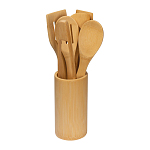 Set de tacamuri de gatit din 7 piese din bambus 1