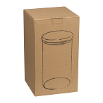 Borcan din sticla borosilicata cu capac din lemn d 4