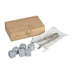 Set cuburi de granit in cutie bambus 3
