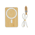 Powerbank magnetic Zen 5W 5.000 mAh din bambus si rplastic 1