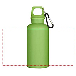 Oregon 400 ml solid colour RCS recycled plastic water bottle with carabiner 4