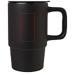 Carter 450 ml ceramic mug with plastic lid 4