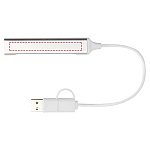 Alkaid 4-port recycled aluminium USB-A and Type-C hub with dual input 4