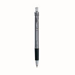 Snap pen with frosted barrel, metal wavy clip and rubberised grip 1