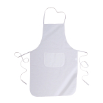 100% cotton/cotton twill (180 g/m2) long white cooking apron with front pocket, 60 x 92 cm 1