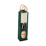 Jute bottle bag with transparent pvc window and bamboo handles (1 bottle) 1