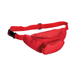 600d polyester 3-pocket waist bag with adjustable waist strap and clip closure 1