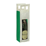 Non-woven fabric bottle bag with transparent plastic window (1 bottle) 1