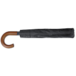 Automatic umbrella with curved wood handle and matching pouch 3