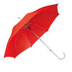 Solid-colour automatic umbrella with aluminium shaft, ferrule and curved handle 1