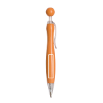 Plastic snap pen with coloured round button and barrel 3