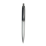 Plastic snap pen with two-tone barrel and metal clip 1