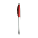 Plastic snap pen with two-tone barrel and metal clip 2