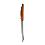 Plastic snap pen with two-tone barrel and metal clip 2