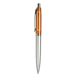 Plastic snap pen with two-tone barrel and metal clip 3