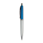 Plastic snap pen with two-tone barrel and metal clip 2