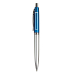 Plastic snap pen with two-tone barrel and metal clip 3