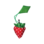 190t polyester, strawberry-shaped foldable shopping bag with customisable leaf 3