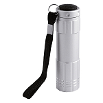 Aluminium 9-led pocket torch with string 2