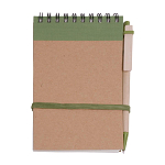 Recycled-paper ring-bound notepad, blank sheets (70 pages) with cardboard pen 1