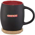 Hearth 400 ml ceramic mug with wooden coaster 2