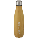 Cove 500 ml vacuum insulated stainless steel bottle with wood print 3
