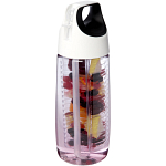 HydroFruit 700 ml recycled plastic sport bottle with flip lid and infuser 1