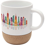 Billie 300 ml ceramic sublimation mug with cork details 2