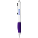 Nash ballpoint pen white barrel and coloured grip 2