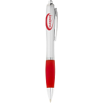 Nash ballpoint pen silver barrel and coloured grip 3