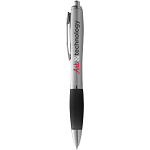 Nash ballpoint pen silver barrel and coloured grip (blue ink) 2
