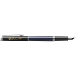Hemisphere colour blocking fountain pen with palladium trim (blue ink) 2