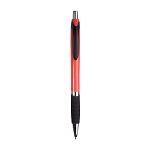 Plastic snap pen with coloured barrel, rubberised grip and chromed details 1