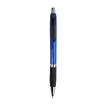 Plastic snap pen with coloured barrel, rubberised grip and chromed details 1