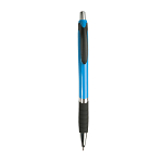 Plastic snap pen with coloured barrel, rubberised grip and chromed details 1