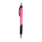 Plastic snap pen with coloured barrel, rubberised grip and chromed details 2