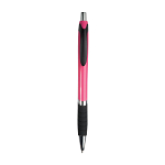 Plastic snap pen with coloured barrel, rubberised grip and chromed details 1