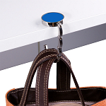 Round metal bag hook, dual-magnet reinforced closure, in a black box 3