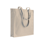 250 g/m2 cotton shopping bag, long handles and gusset, zip closure 1