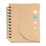 Recycled-paper ring-bound notepad (60 pages) with sticky notes 1