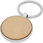 Moreno beech wood round keychain 1