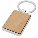 Mauro beech wood rectangular keychain 1