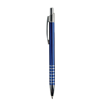 Aluminium snap pen with coloured barrel and ring-decorated grip 2