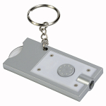 Plastic key ring with shopping trolley token and light 1