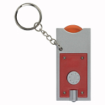 Plastic key ring with shopping trolley token and light 2