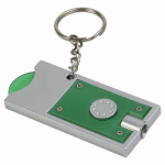 Plastic key ring with shopping trolley token and light 1