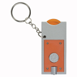 Plastic key ring with shopping trolley token and light 2