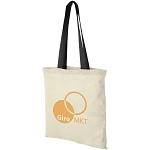 Nevada 100 g/m² cotton tote bag coloured handles 7L 2