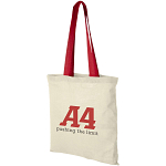 Nevada 100 g/m² cotton tote bag coloured handles 2