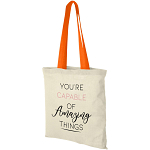 Nevada 100 g/m² cotton tote bag coloured handles 7L 2
